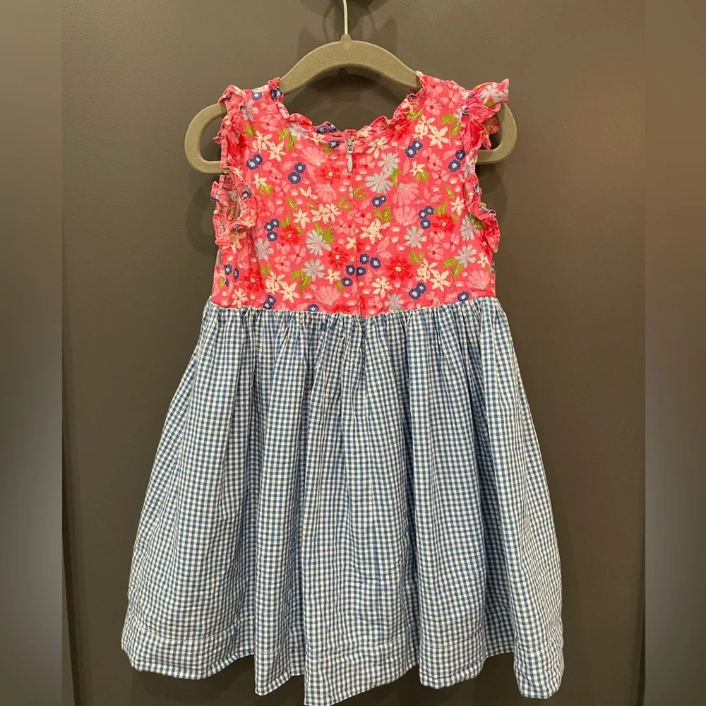 Pink Chicken Gingham + Floral dress 2T - Picture 2 of 3